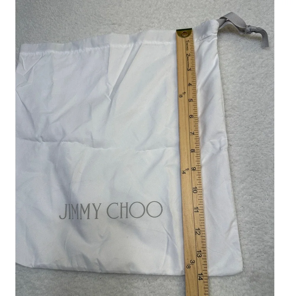Jimmy Choo White‎ Dust Bag Pouch Made in Italy Polyester 13